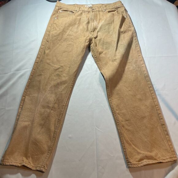 Vintage Member's Property Jeans Mens 38x32 Brown Baggy Loose Fit Y2K Hip Hop - Picture 1 of 5
